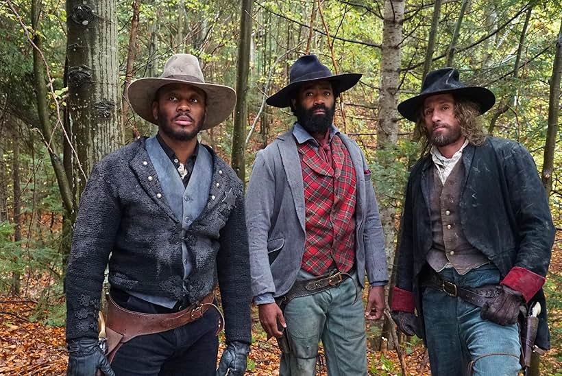 Eric Kole, Nicholas Pinnock and Matthias Schoenaerts in 'Django' episode 8 - "Tobacco Tin"