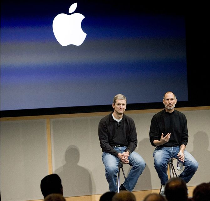 Steve Jobs and Tim Cook