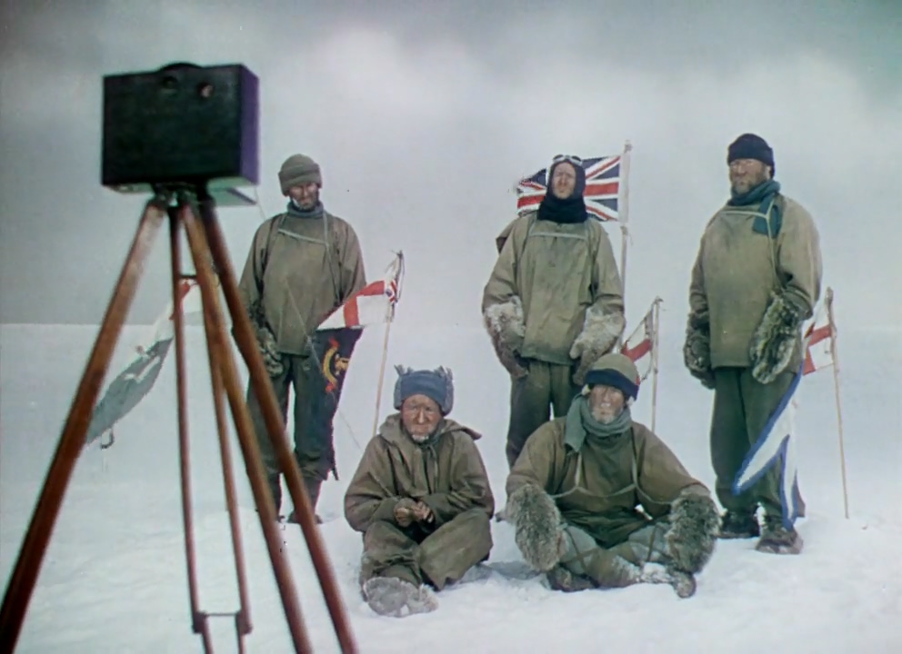 Reginald Beckwith, Derek Bond, James Robertson Justice, John Mills, and Harold Warrender in Scott of the Antarctic (1948)