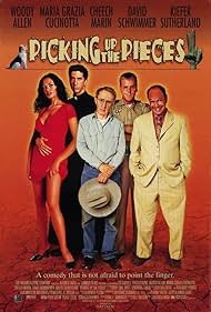 Woody Allen, Kiefer Sutherland, Cheech Marin, David Schwimmer, and Maria Grazia Cucinotta in Picking Up the Pieces (2000)