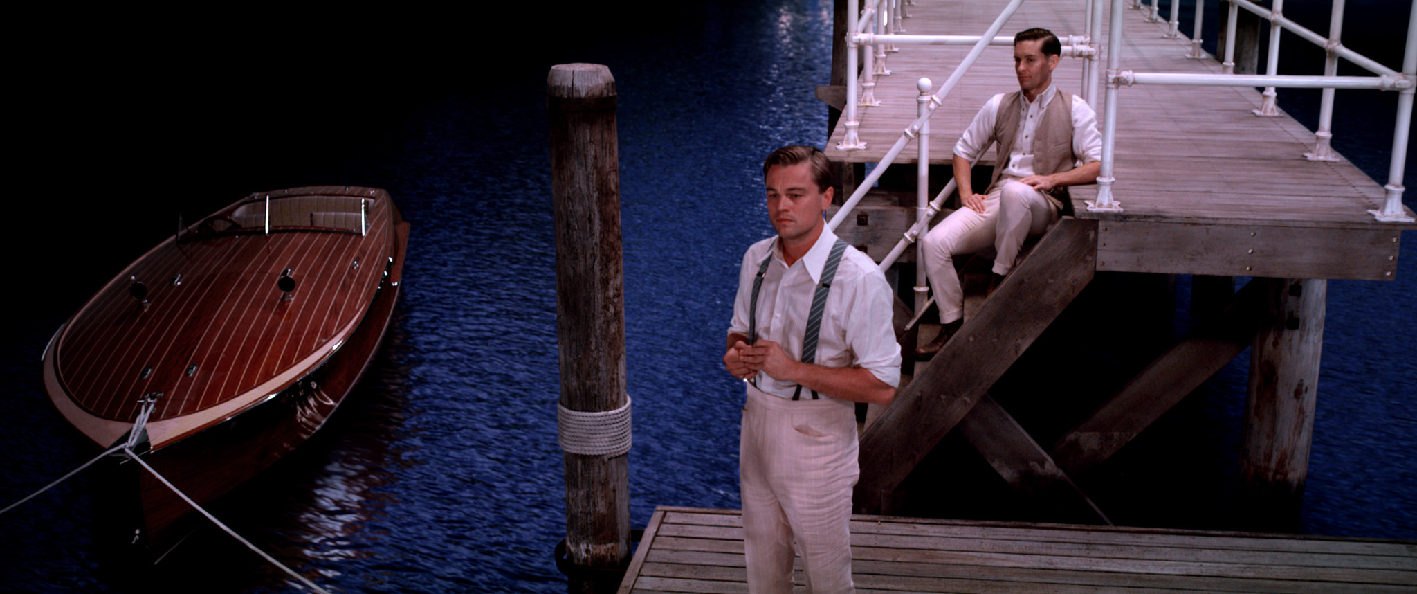 Leonardo DiCaprio and Tobey Maguire in The Great Gatsby (2013)