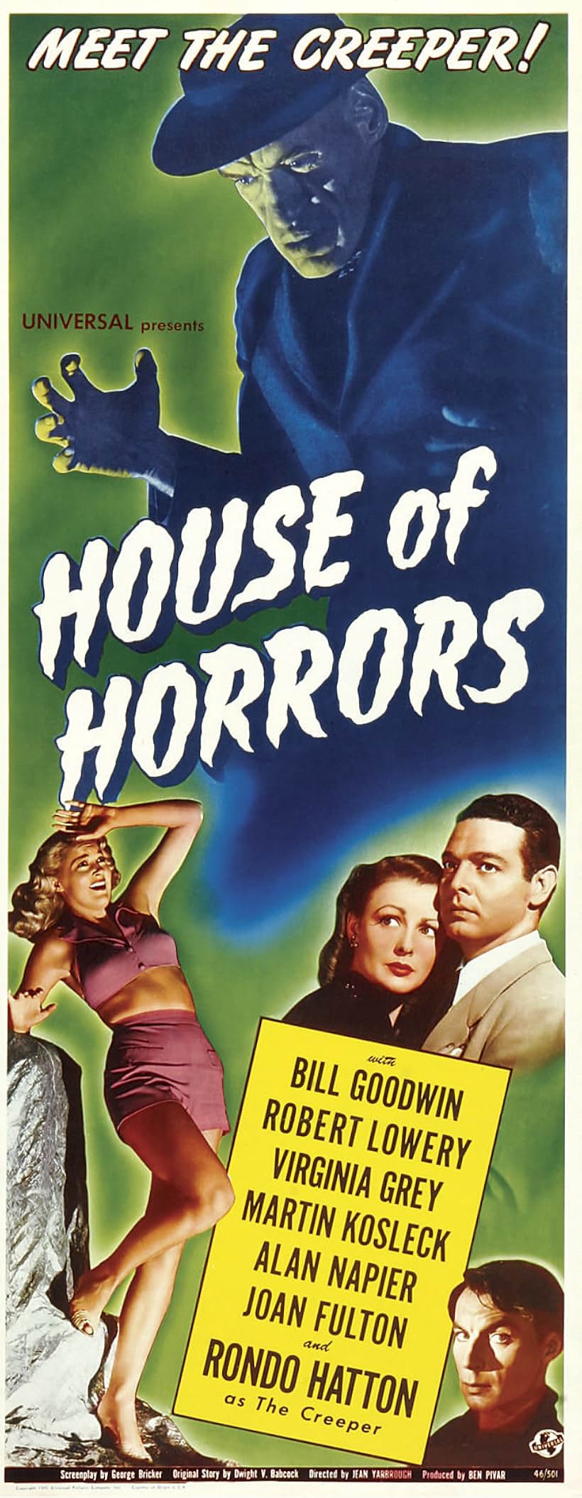 Virginia Grey, Rondo Hatton, Martin Kosleck, Robert Lowery, and Joan Shawlee in House of Horrors (1946)