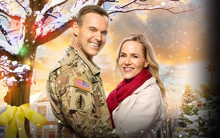 Julie Benz and Michael Shanks in Christmas Homecoming (2017)