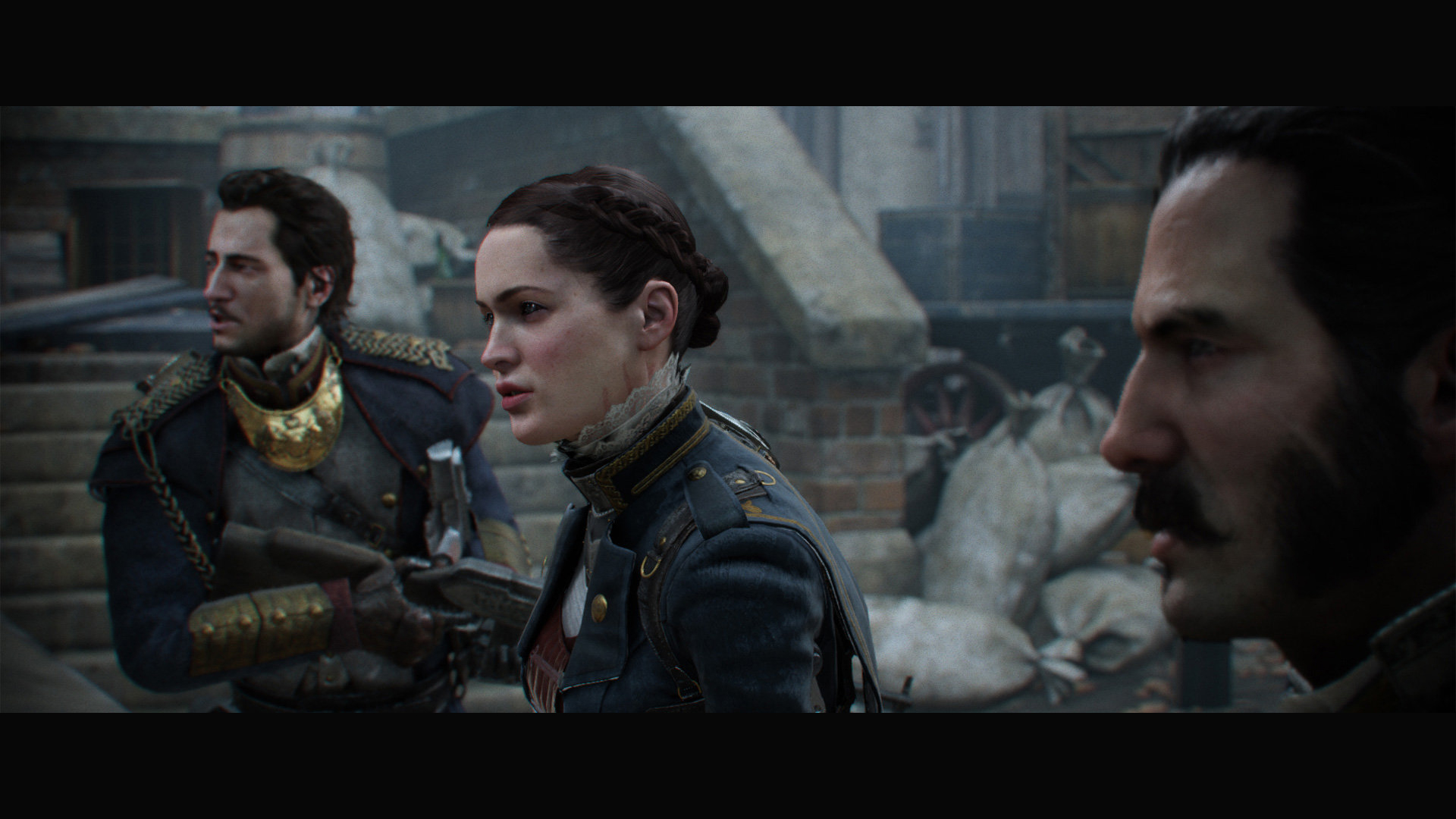 Alice Coulthard, Steve West, and Frederik Hamel in The Order: 1886 (2015)