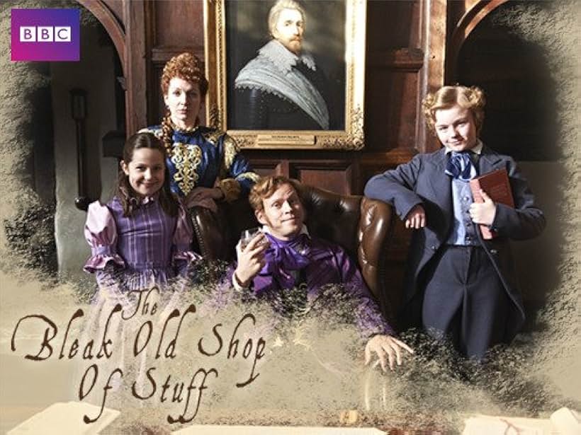 Robert Webb, Katherine Parkinson, Ambra Lily Keegan, and Finlay Christie in The Bleak Old Shop of Stuff (2011)