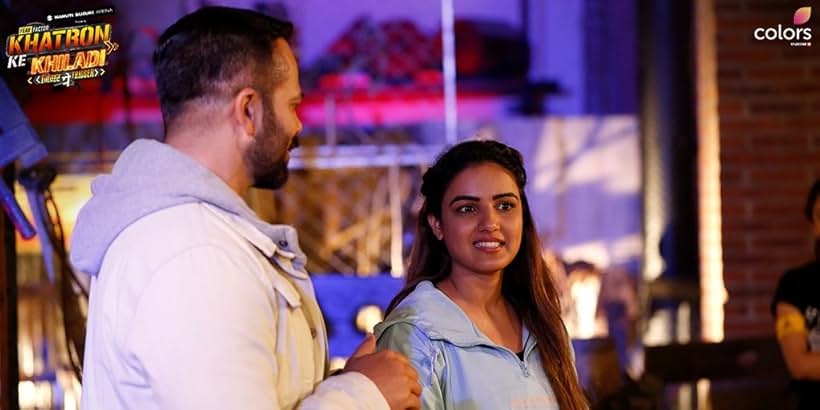 Rohit Shetty and Jasmin Bhasin in Fear Factor: Khatron Ke Khiladi (2008)