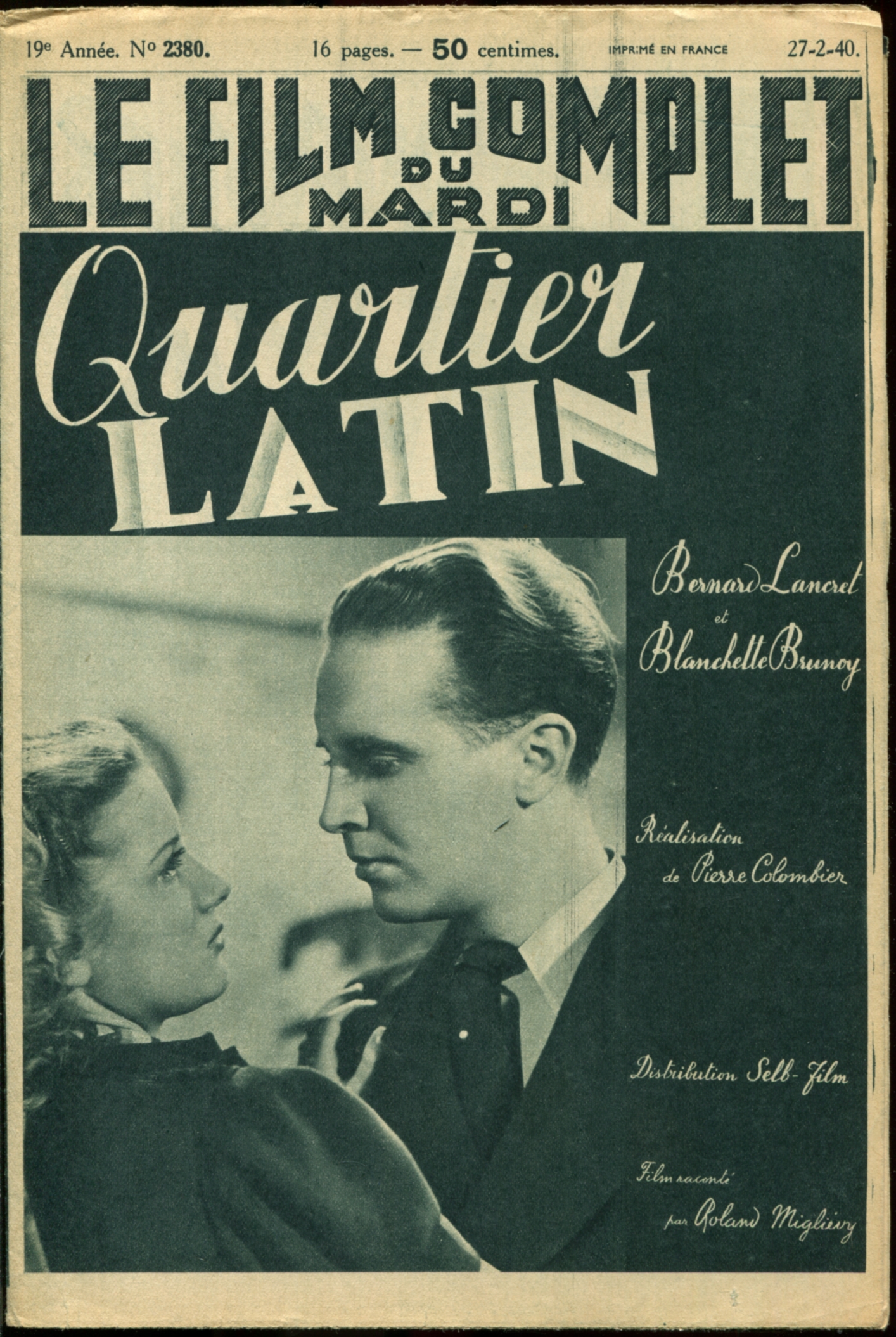 Blanchette Brunoy and Bernard Lancret in Quartier latin (1939)