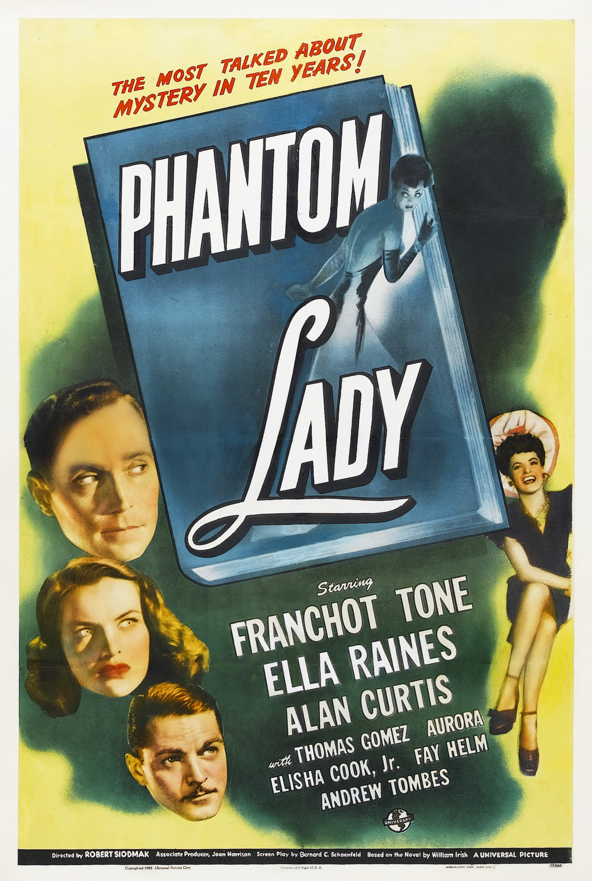 Alan Curtis, Aurora Miranda, Ella Raines, and Franchot Tone in Phantom Lady (1944)