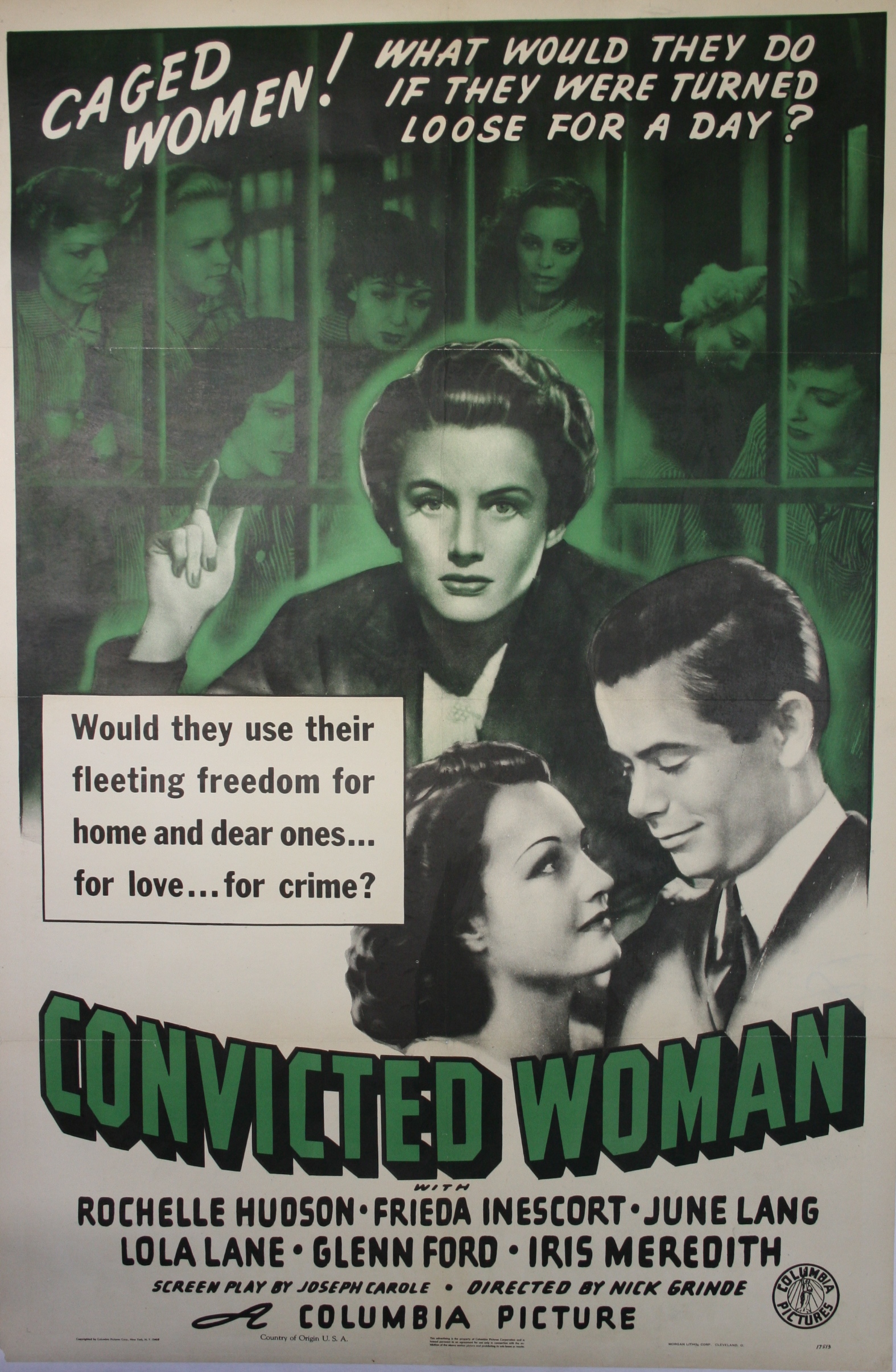 Glenn Ford, Rochelle Hudson, and Frieda Inescort in Convicted Woman (1940)