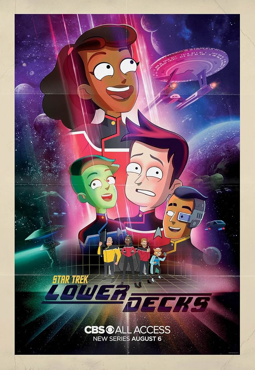 Jerry O'Connell, Dawnn Lewis, Fred Tatasciore, Gillian Vigman, Eugene Cordero, Noël Wells, Jack Quaid, and Tawny Newsome in Star Trek: Lower Decks (2020)