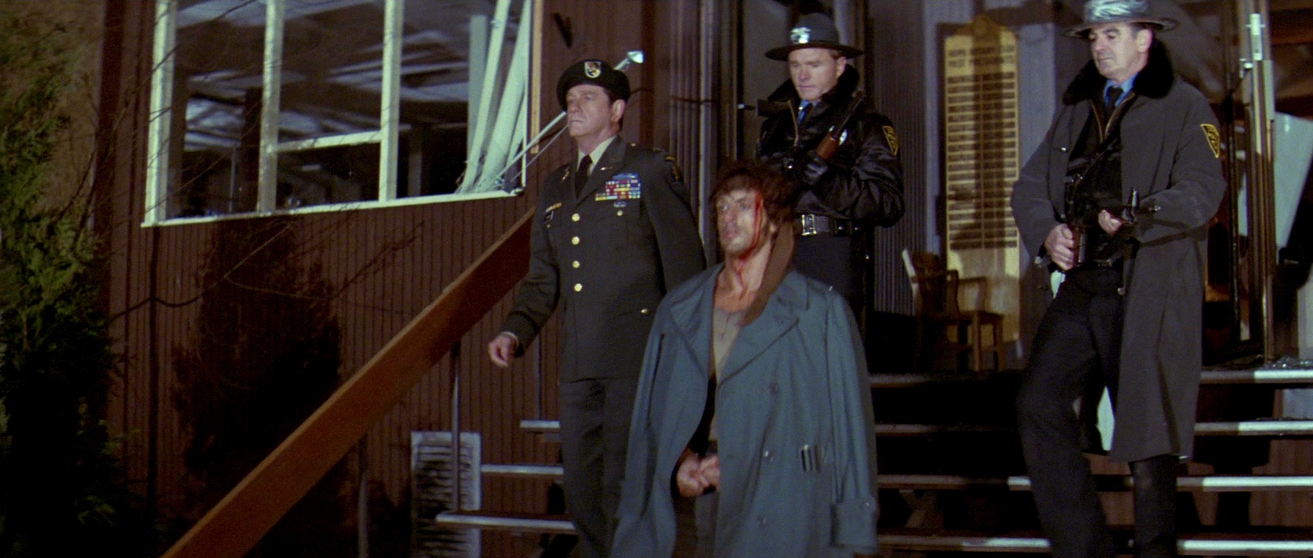 Sylvester Stallone, Richard Crenna, and Bill McKinney in First Blood (1982)