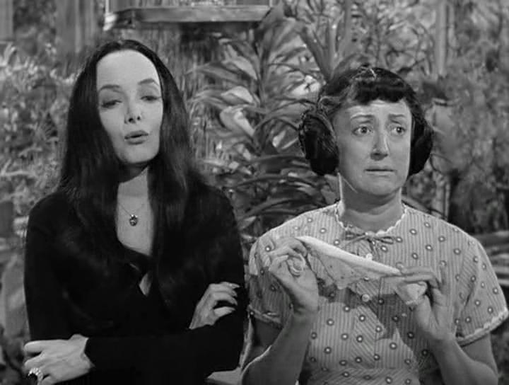 Carolyn Jones and Hazel Shermet in Morticia, the Matchmaker (1964)