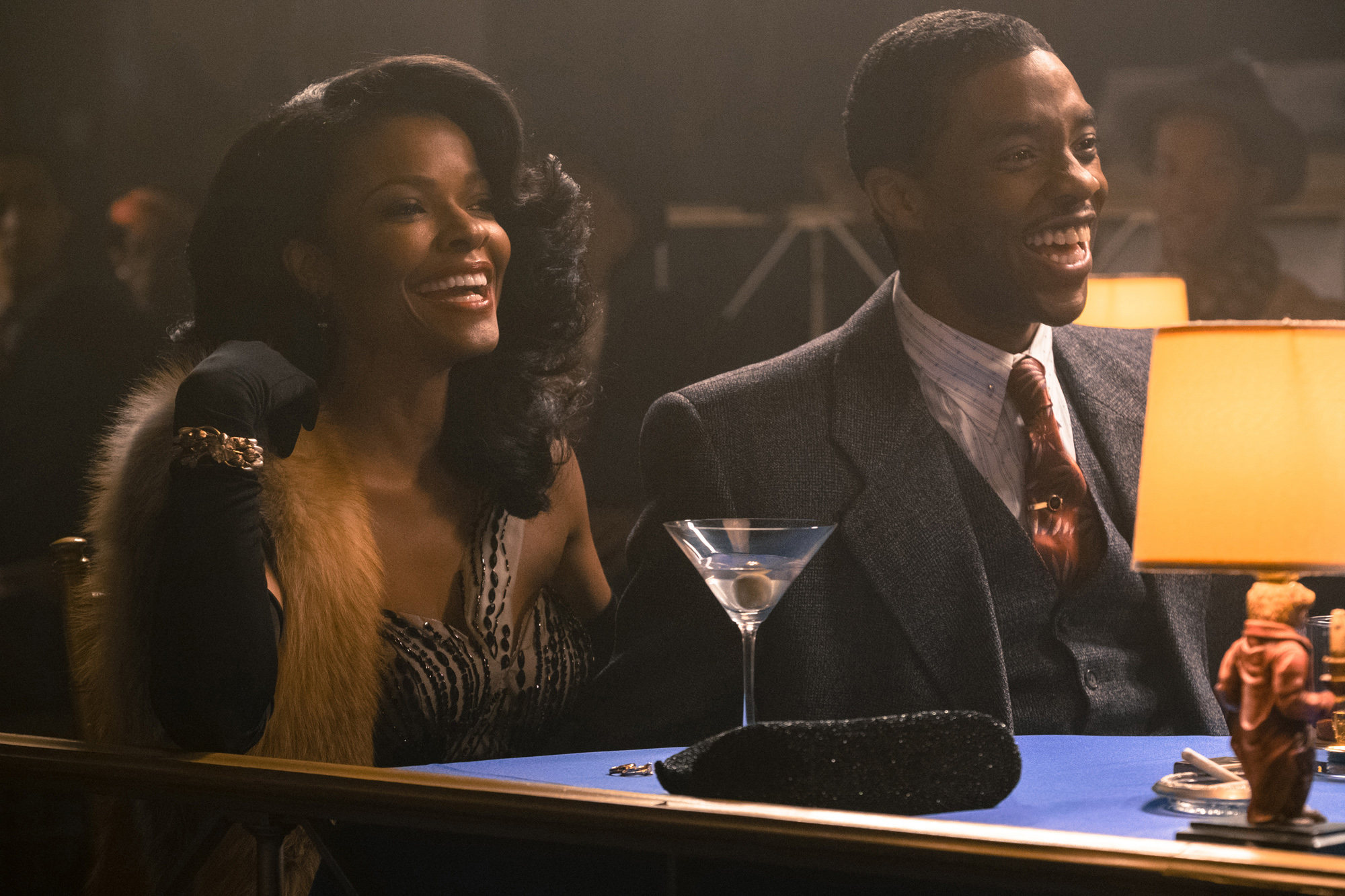 Keesha Sharp and Chadwick Boseman in Marshall (2017)