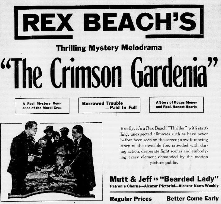 Sidney Ainsworth, Sydney Deane, Tully Marshall, Owen Moore, Hedda Nova, and Hector V. Sarno in The Crimson Gardenia (1919)