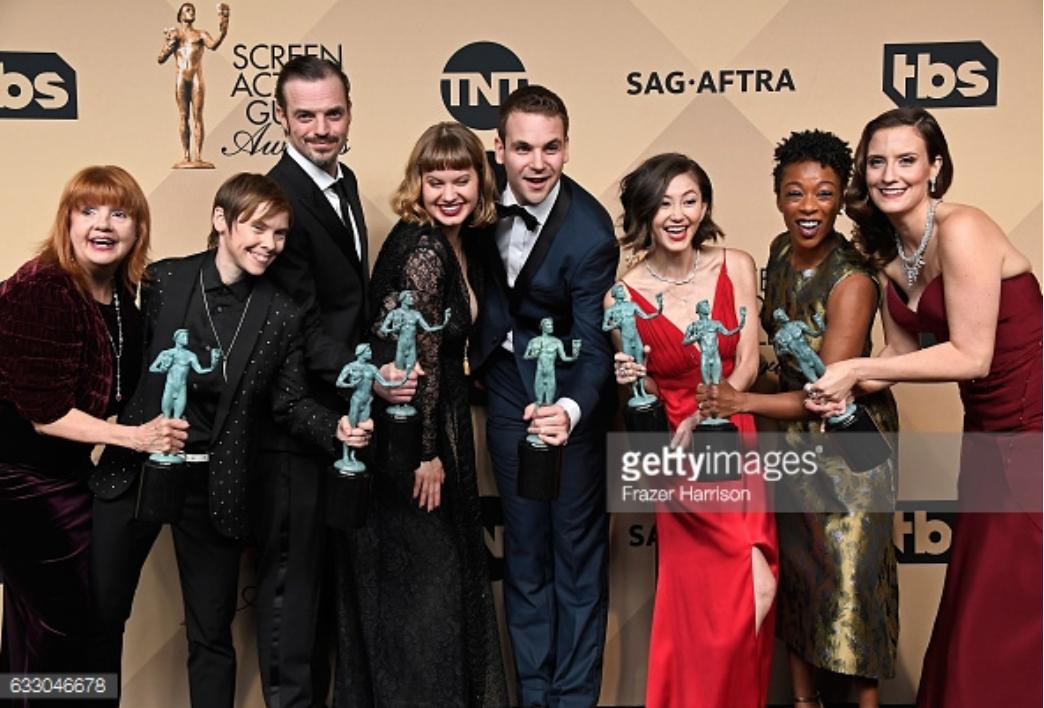 Annie Golden, Abigail Savage, Alan Aisenberg, James McMenamin, Samira Wiley, Emily Althaus, Julie Lake, and Kimiko Glenn in The 23rd Annual Screen Actors Guild Awards (2017)