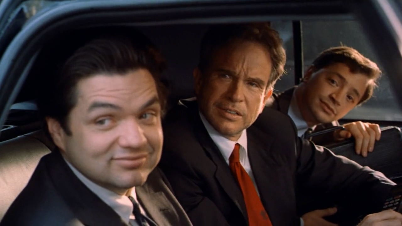 Warren Beatty, Oliver Platt, and Joshua Malina in Bulworth (1998)