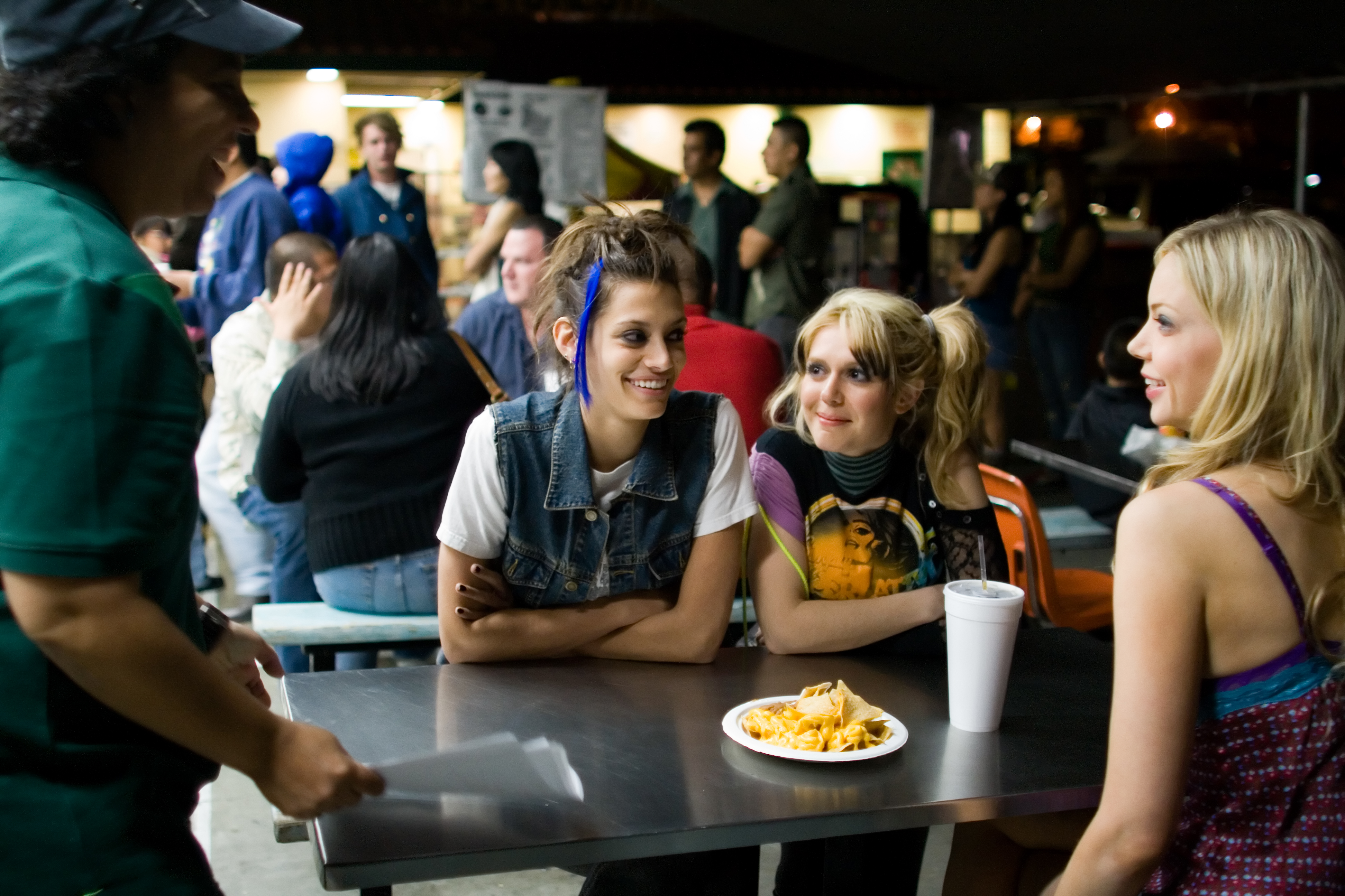 Angela Robinson, Michelle Lombardo, Lisa Rieffel, and Riki Lindhome filming Girltrash.