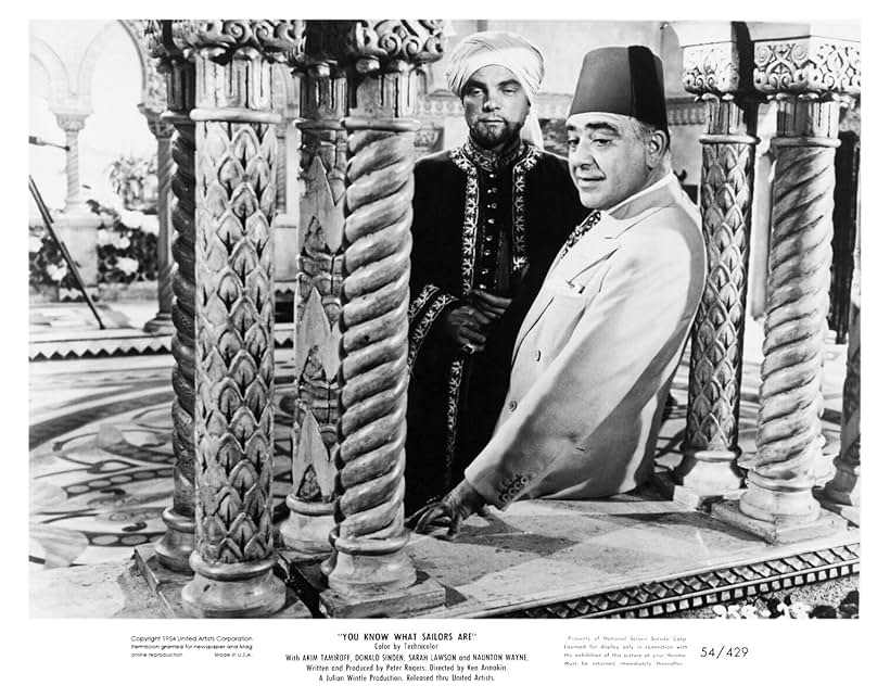 Peter Arne and Akim Tamiroff in You Know What Sailors Are (1954)