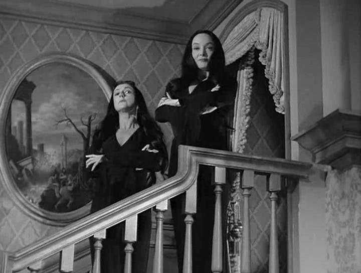 Carolyn Jones and Hazel Shermet in The Addams Family (1964)