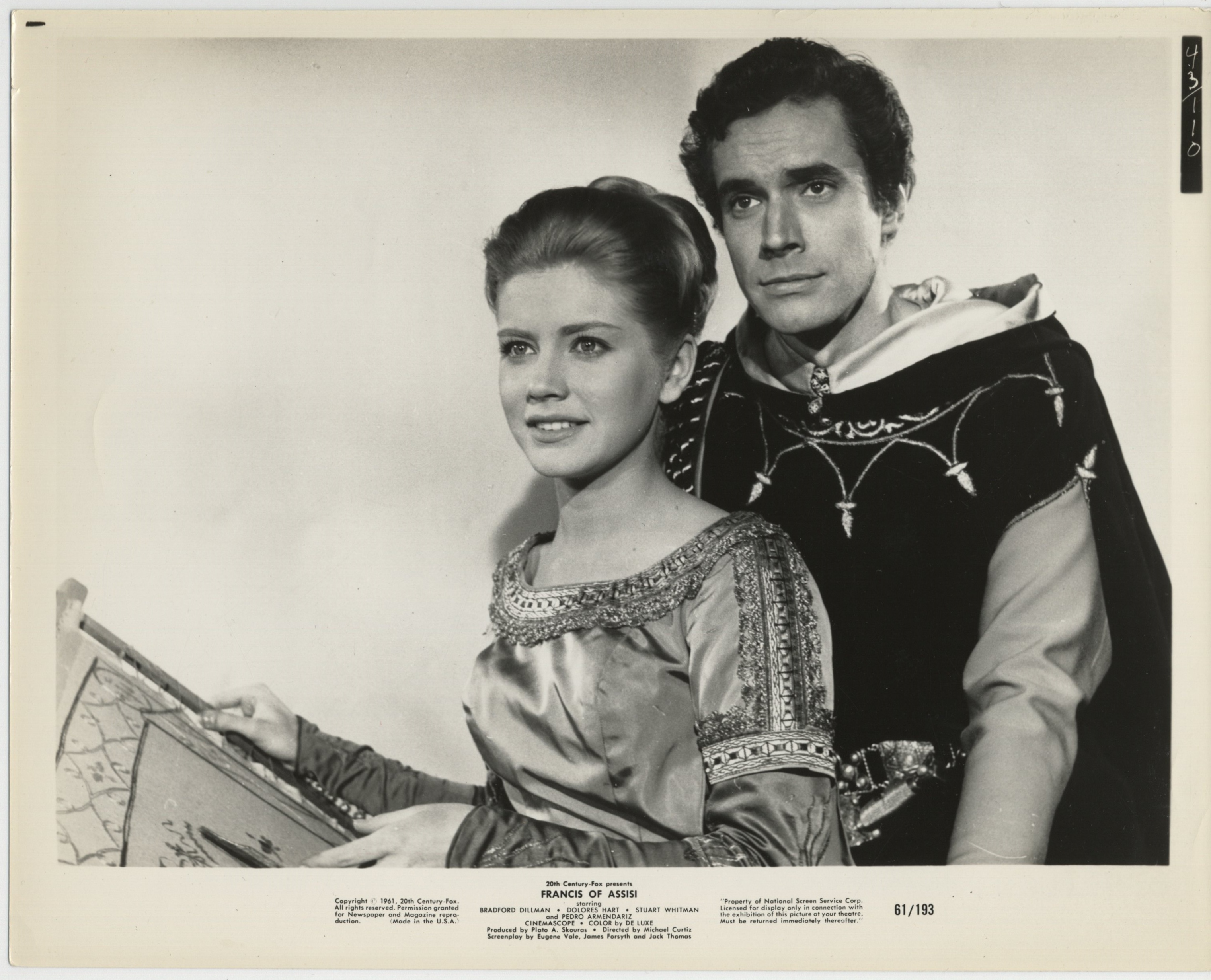 Bradford Dillman and Dolores Hart in Francis of Assisi (1961)