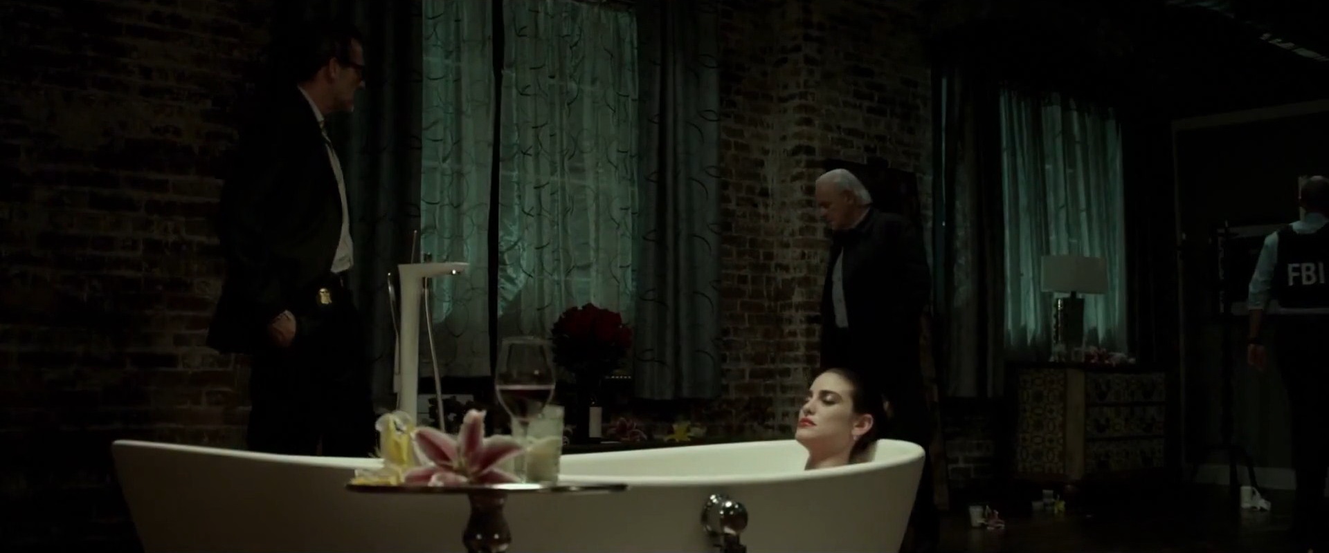 Anthony Hopkins, Jeffrey Dean Morgan, and Luisa Moraes in Solace (2015)