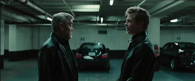 Brad Pitt and George Clooney in Wolfs (2024)