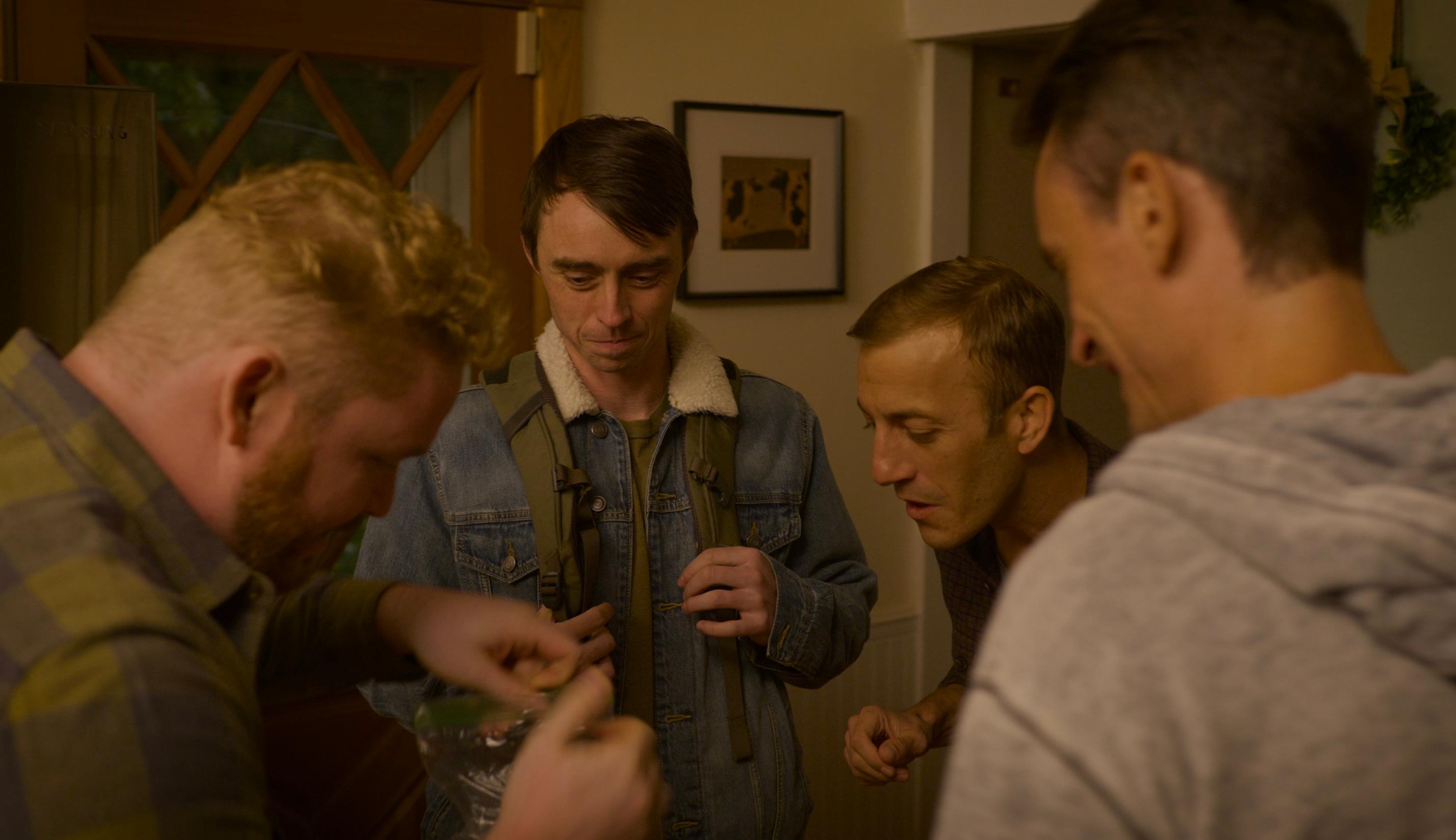 Luke Edwards, Evan Sloan, Dean Jacobs, and Calvin Dittmore in The Trip (2023)