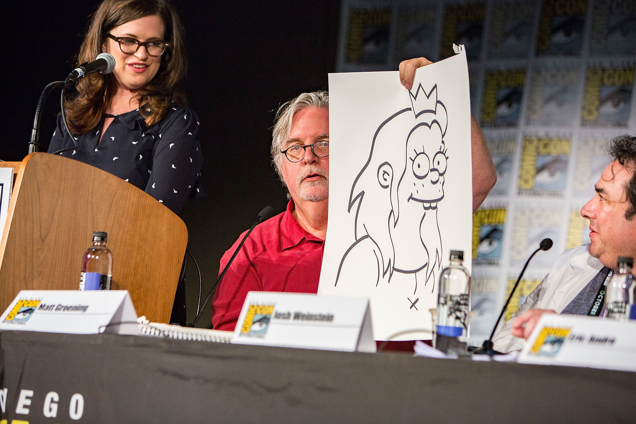 Matt Groening, Josh Weinstein, and Allie Goertz at an event for Disenchantment (2018)