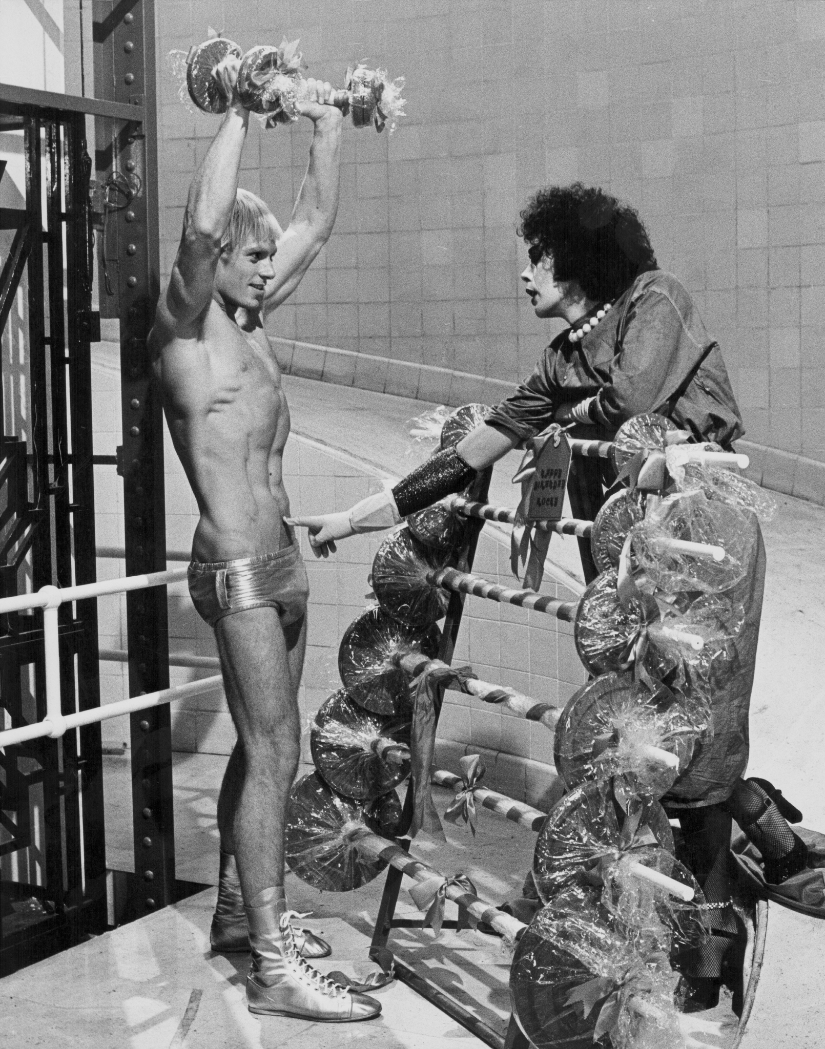 Tim Curry and Peter Hinwood in The Rocky Horror Picture Show (1975)