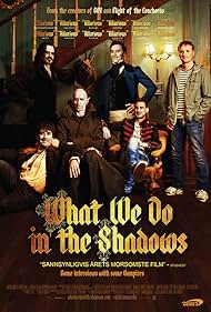 Taika Waititi, Ben Fransham, Cori Gonzalez-Macuer, Jemaine Clement, Jonny Brugh, and Stu Rutherford in What We Do in the Shadows (2014)