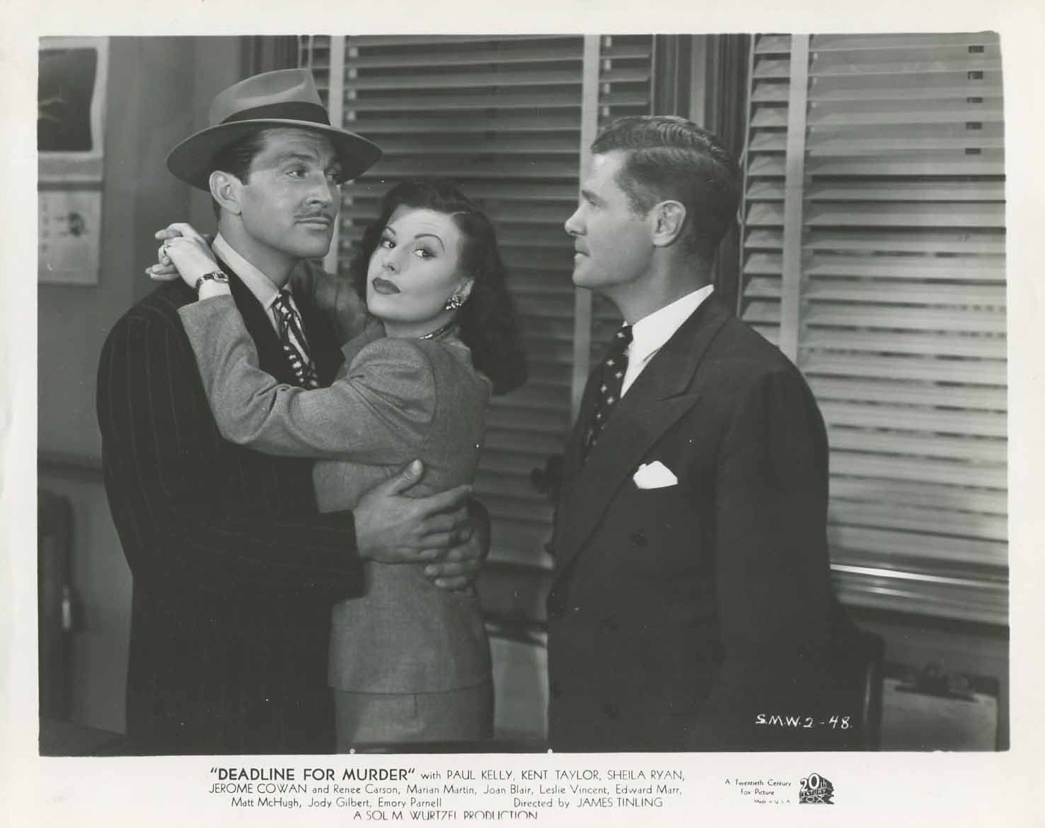 Paul Kelly, Sheila Ryan, and Kent Taylor in Deadline for Murder (1946)