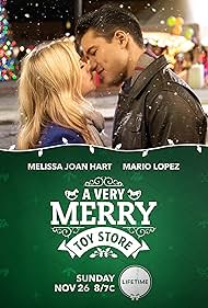 Melissa Joan Hart and Mario Lopez in A Very Merry Toy Store (2017)