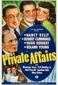 Hugh Herbert, Robert Cummings, Nancy Kelly, and Roland Young in Private Affairs (1940)