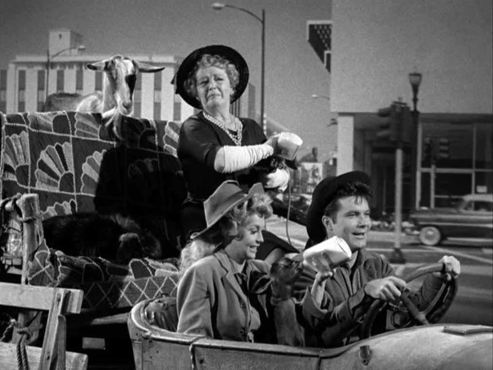 Max Baer Jr., Donna Douglas, and Harriet E. MacGibbon in The Beverly Hillbillies (1962)