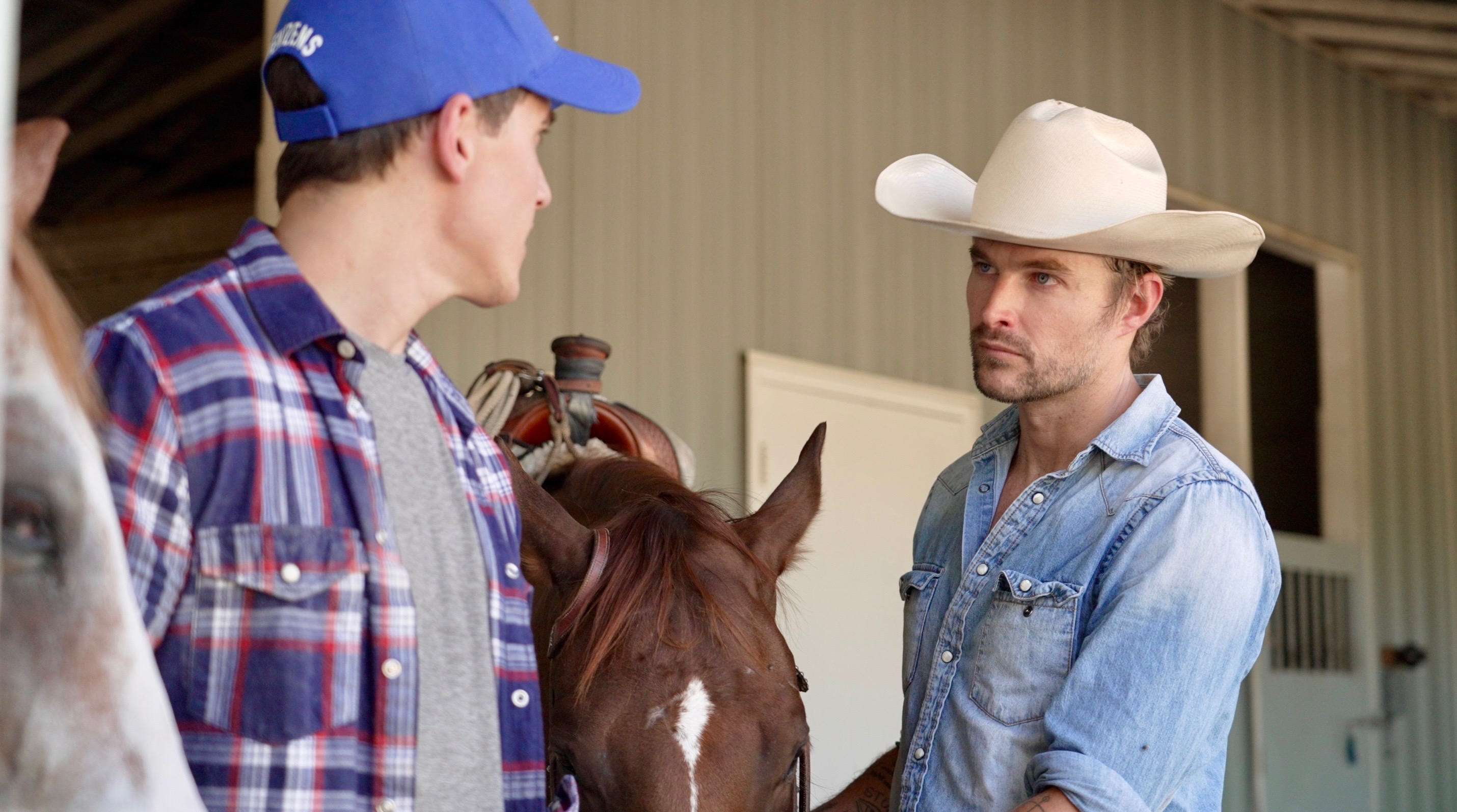 Actors Mike Manning and James Preston as Caleb McKinnon and Nick Myers in The Bay Season 9. Courtesy of LANY Entertainment