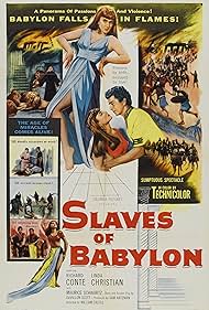 Richard Conte and Linda Christian in Slaves of Babylon (1953)