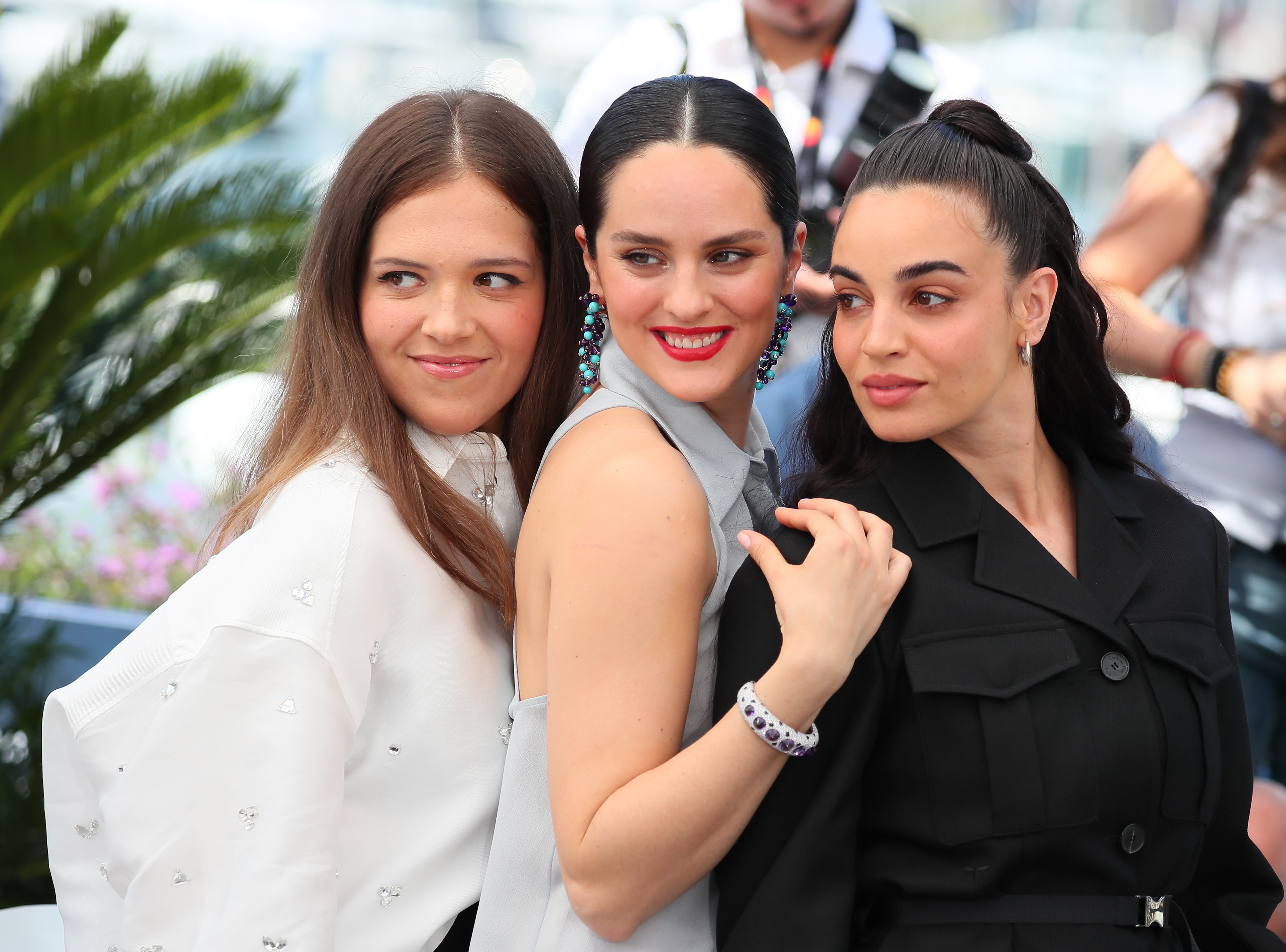 Sanda Codreanu, Noémie Merlant, and Souheila Yacoub at an event for The Balconettes (2024)