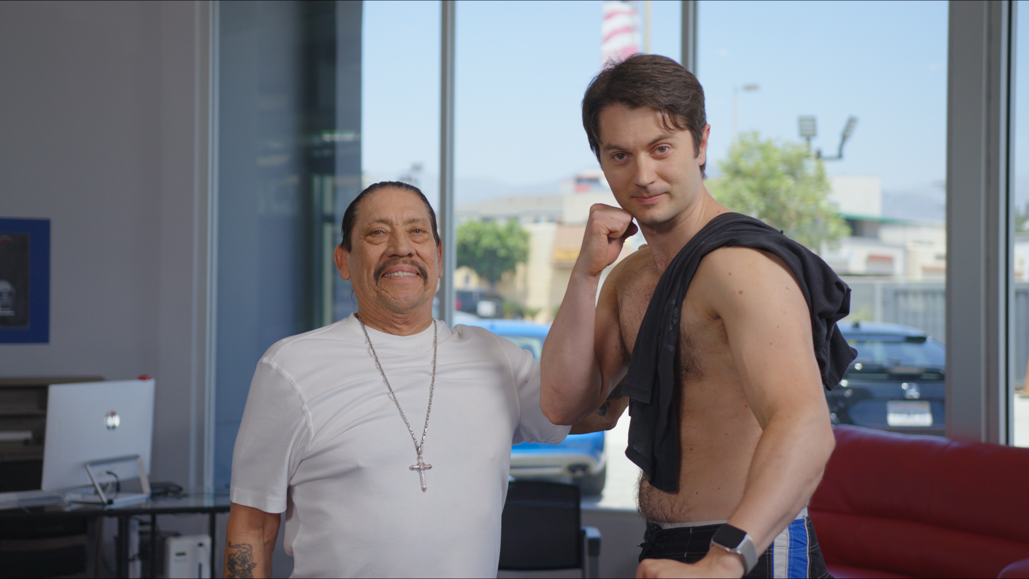 Danny Trejo and Victor Migalchan in My American Family (2021)