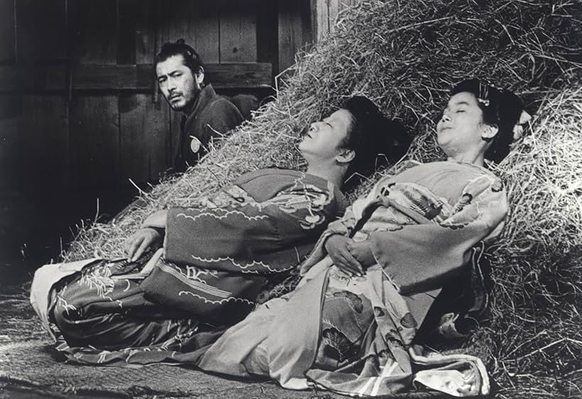 Toshirô Mifune, Reiko Dan, and Takako Irie in Sanjuro (1962)