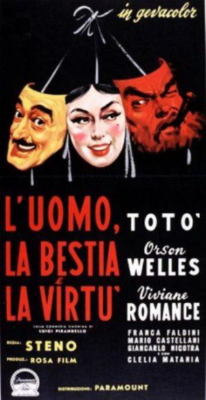 Orson Welles and Totò in L'uomo la bestia e la virtù (1953)