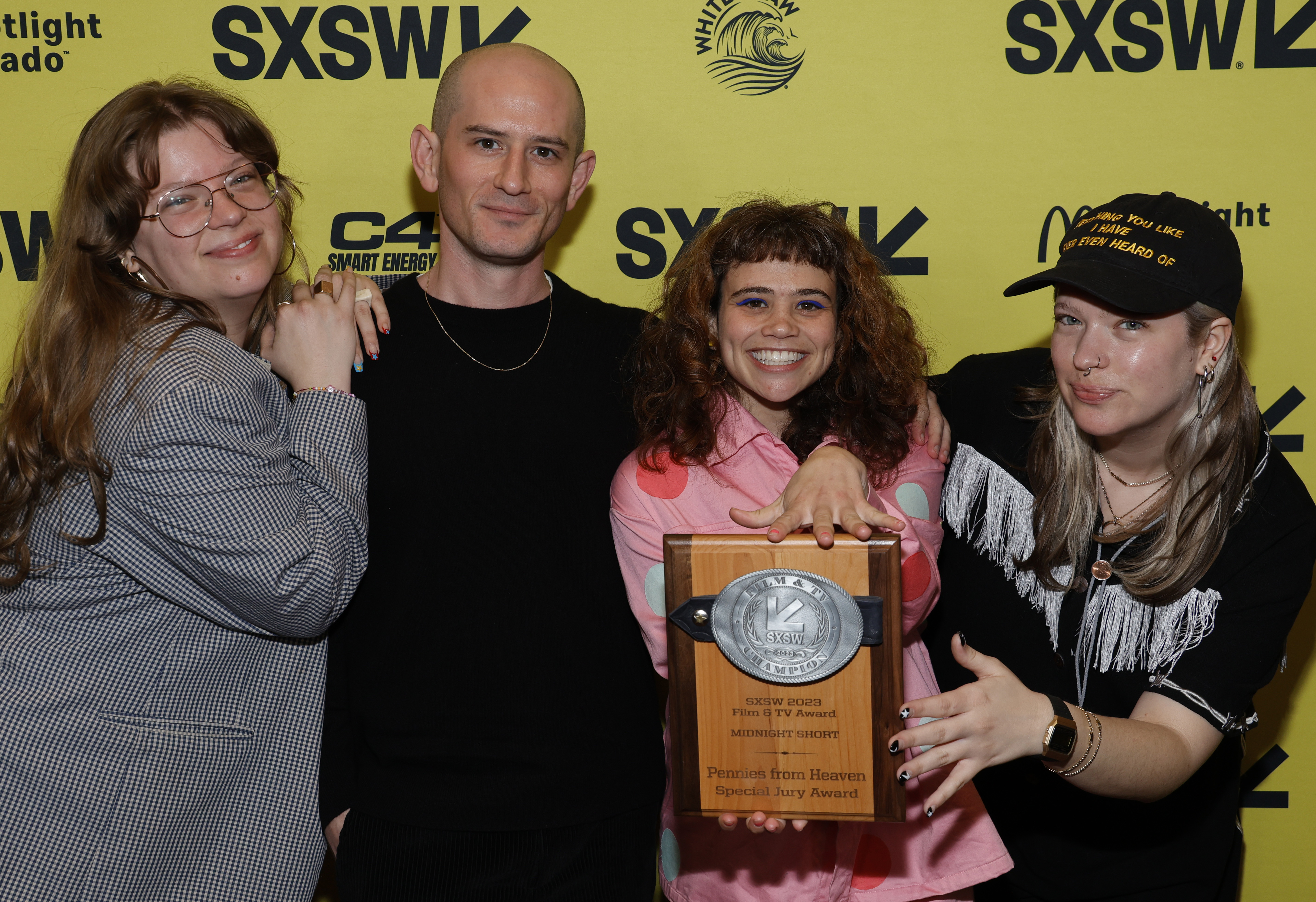 Annabel Meschke, Jake Honig, Sandy Honig, and Sabina Meschke at an event for Pennies from Heaven (2023)