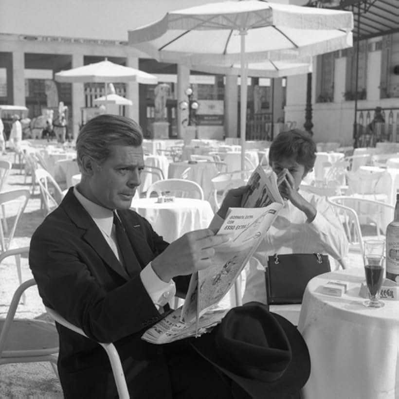 Marcello Mastroianni and Anouk Aimée in 8½ (1963)