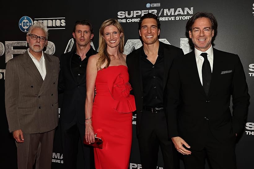 James Gunn, Will Reeve, Peter Safran, Matthew Reeve, and Alexandra Reeve Givens at an event for Super/Man: The Christopher Reeve Story (2024)