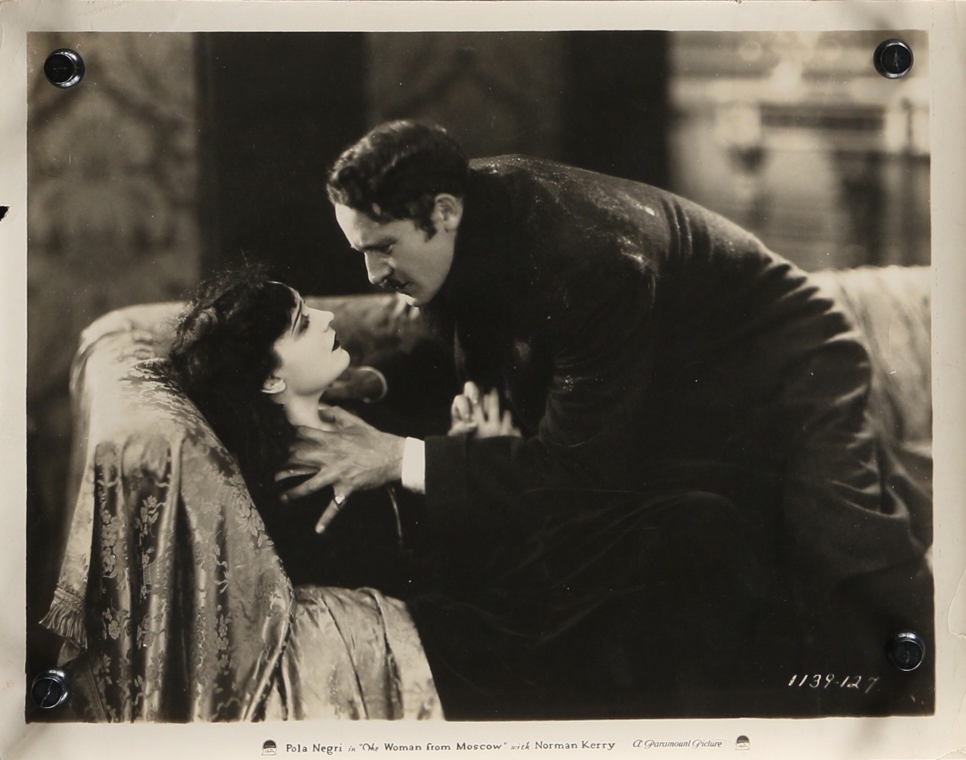 Norman Kerry and Pola Negri in The Woman from Moscow (1928)