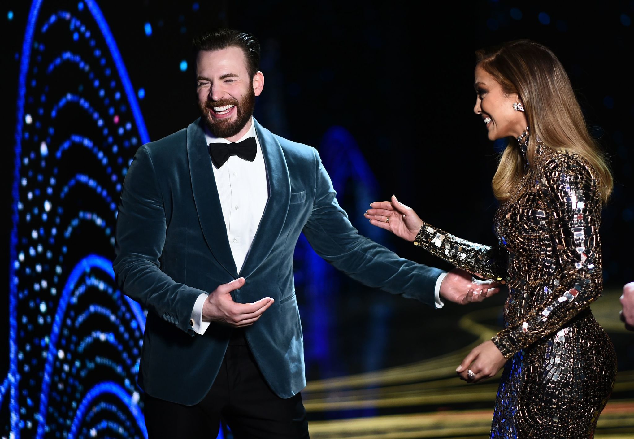 Jennifer Lopez and Chris Evans at an event for The 91st Academy Awards (2019)