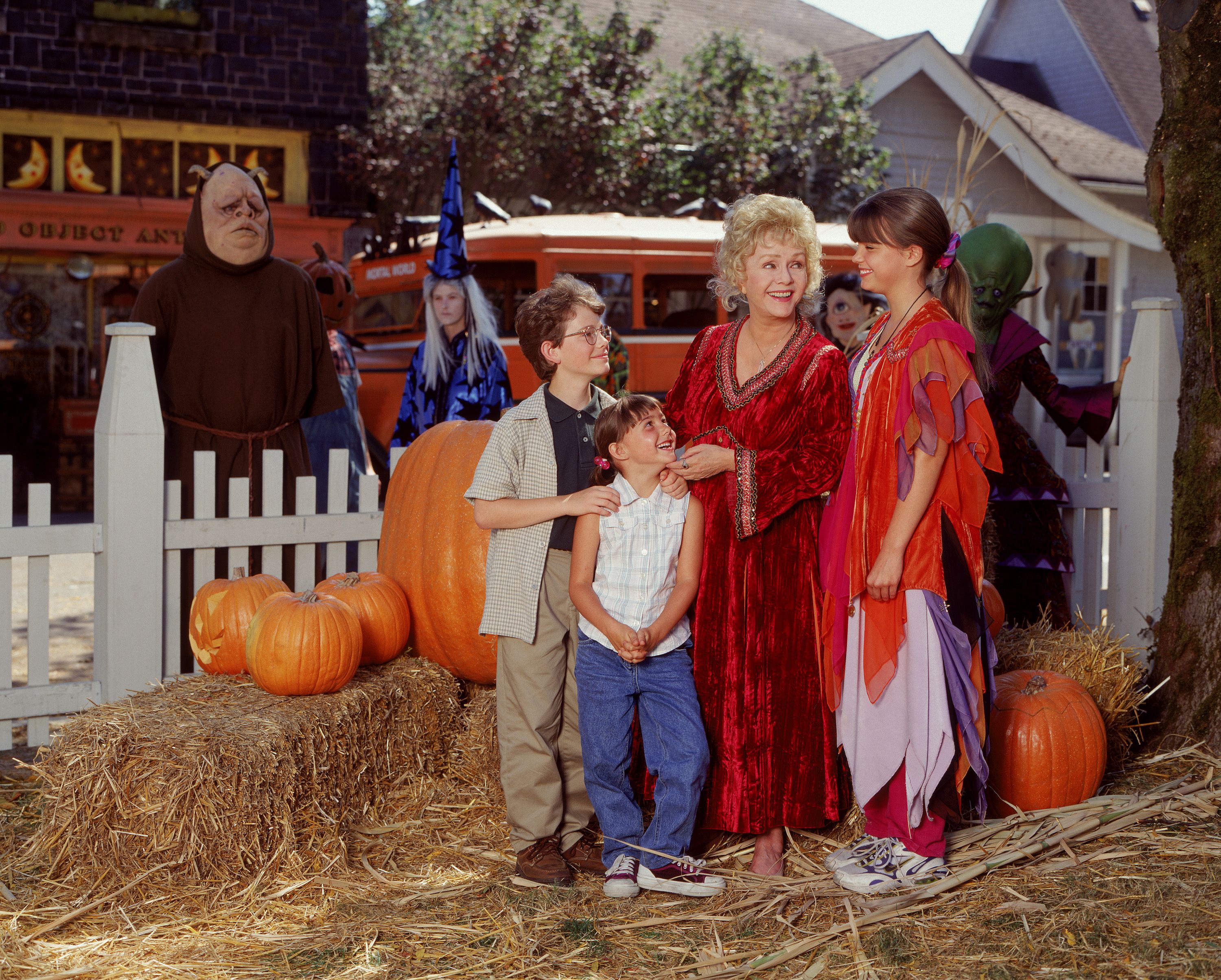 Debbie Reynolds, Kimberly J. Brown, Emily Roeske, and Joey Zimmerman in Halloweentown (1998)