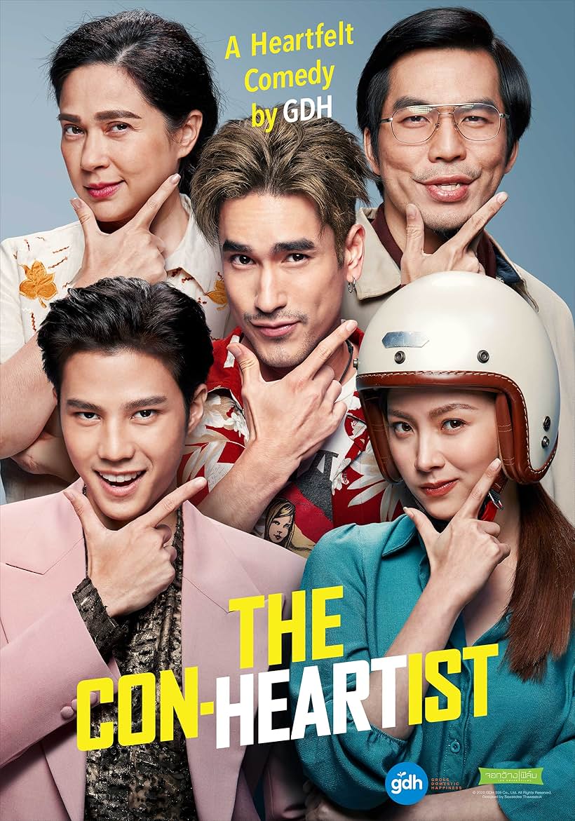 Kathaleeya McIntosh, Pongsatorn Jongwilas, Pimchanok Luevisadpaibul, Nadech Kugimiya, and Thiti Mahayotaruk in The Con-Heartist (2020)