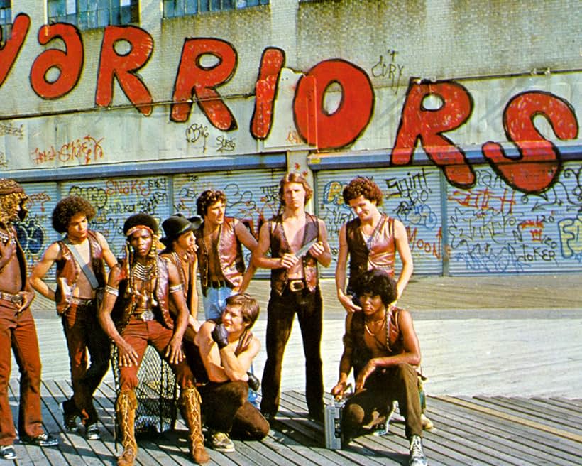 James Remar, Michael Beck, David Harris, Tom McKitterick, Terry Michos, Marcelino Sánchez, Brian Tyler, Thomas G. Waites, and Dorsey Wright in The Warriors (1979)