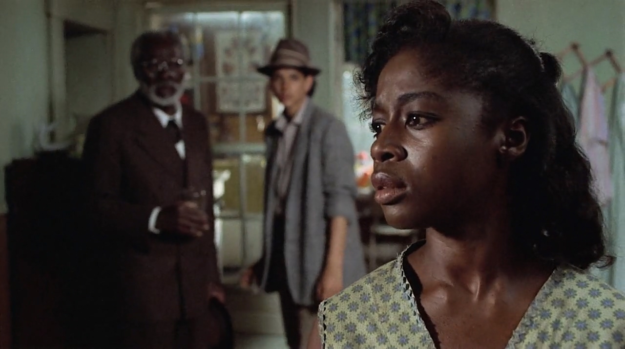 Ralph Macchio, Akosua Busia, and Joe Seneca in Crossroads (1986)