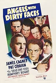 Humphrey Bogart, Pat O'Brien, Gabriel Dell, Leo Gorcey, Huntz Hall, Billy Halop, Bobby Jordan, Bernard Punsly, and The Dead End Kids in Angels with Dirty Faces (1938)